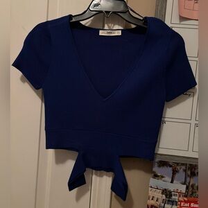 Zara Women's Deep Blue Crop Top